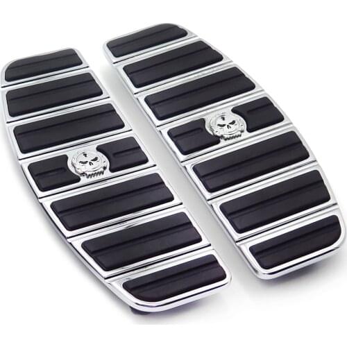 Motorcycle Skull Zombie Rider Footboard Insert Kit For 1980-up Harley Davidson SOFTAIL MODELS LIKE FLSTC, FLSTN, FLSTF chrome