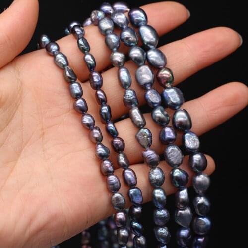 Natural Freshwater Pearls Irregular Punch Black Pearl Loose Beads for Jewelry Making DIY Necklace Bracelet Accessories Gift 14