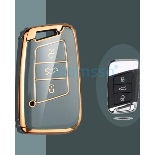 New Soft TPU Car Remote Key Case Cover Holder Shell Fob for Volkswagen VW Magotan Passat B8 Golf for Skoda Superb A7 Accessories