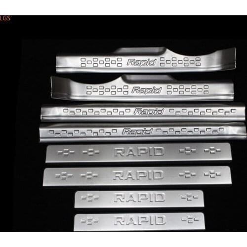 For Skoda Rapid 2013-2020 High-quality stainless steel Threshold bar Welcome pedal Anti-scratch Car styling