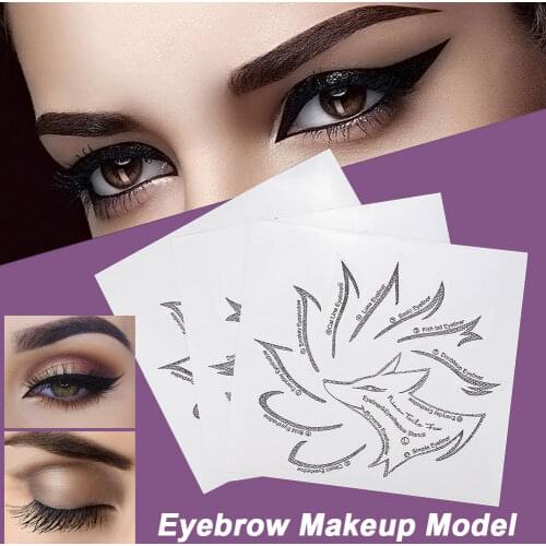 10Pcs DIY Eye Liner Accessories Reusable Eyeliner Stencil Template Card Makeup Tools Moldel Drawing Guide Styling Shaping