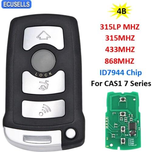 4 Button Remote Smart Car Key 315LP MHZ 315MHZ 433MHZ 868MHZ ID46 / ID7944 Chip For BMW CAS1 7 Series E65 E66 HU92 Uncut Blade