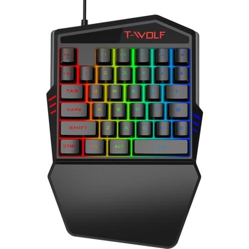 Mini RGB gaming keyboard One hand keyboard mobile phone gaming eat chicken magic device mobile game left hand small keyboard