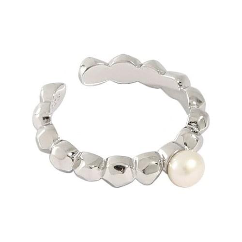 Real 925 sterling silver irregualr beads rings for women fine jewelry, minimalist natural freshwater pearl ring silver 925