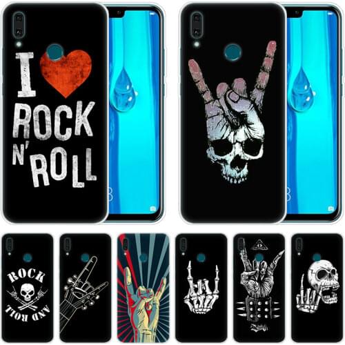 Silicone Case Rock roll skull for Huawei Mate 30 20 Lite 10 Pro Y5 Y6 Y7 Pro 2019 Y9 Prime 2019 2018 Y6 Pro 2017 Fashion Cover