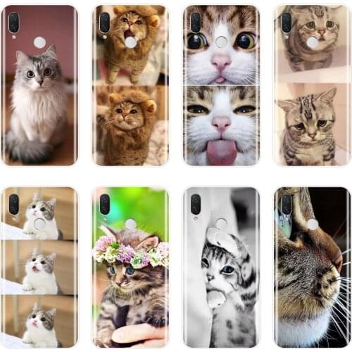 Cute Cat Kawaii Funny Phone Case Silicone For Huawei Nova Smart Lite 2017 Soft Back Cover For Huawei Nova 2i 3 3I 3E 2 Lite Plus