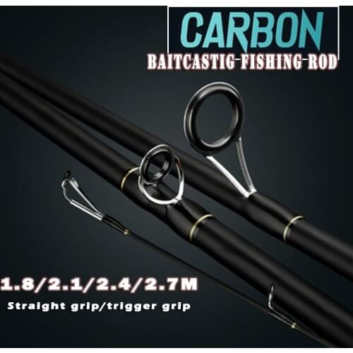 Carbon lure fishing rod 1.8m 2.1m 2.4m 2.7m blue baitcasting rod fake bait 3 sections spinning fishing rod casting weight 4-35g
