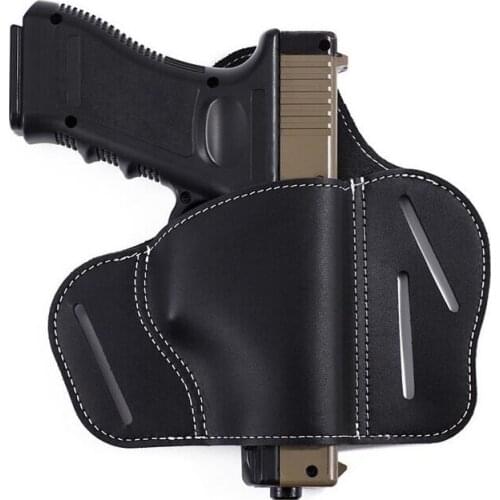 Universal Tactical Leather Gun Holster Right Hand Belt Holster Concealed Outdoor Shooting Pistol Holster Hunting Accessories Bag