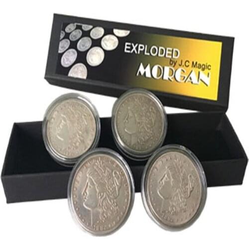 Exploded Morgan by J.C Magic 4 to 16 coins - Close up Magic Tricks,Gimmick,Multiply Coin Appearing Disappearing Magia Illusions