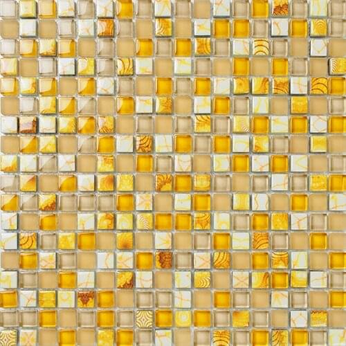 Yellow crystal glass mosaic tiles EHGM1008D for bathroom shower tiles wall mosaic kitchen backsplash tiles free shipping