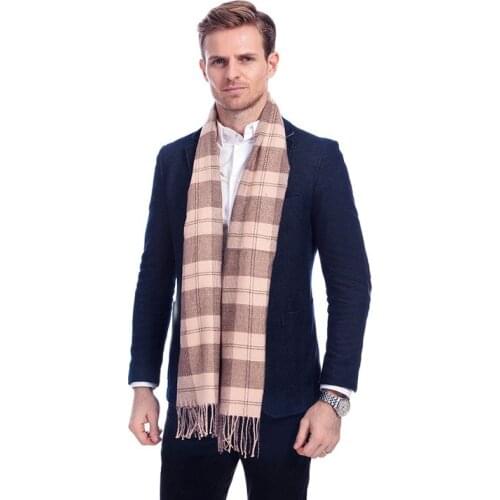Business Tartan winter men scarf Big Size Soft Tassel Left And Right Version Cachecol Brand A3A1743