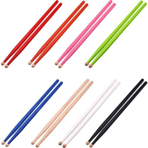 1pair 7A Maple Drum Sticks for Kids Color Wood Antiskid Drumsticks Percussion Instruments Accessories