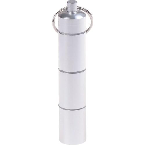 1Pcs 4 Grids Pill Box Case Portable Waterproof Aluminum Drug Holder Container Health Care Keychain Medicine Box New