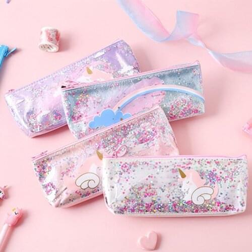 1 Pcs Kawaii Pencil Case Unicorn Wing Gift Estuches School Pencil Box Pencilcase Pencil Bag School Supplies Stationery