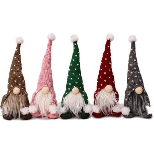 10 Pcs Christmas Faceless Handmade Gnome Santa Cloth Doll Ornament Swedish Figurines Holiday Home Garden Decoration Wholesale X2