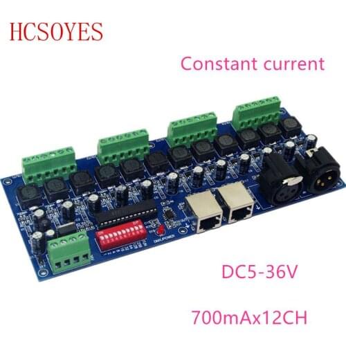 12CH DMX512 12 channel 700ma constant current decoder wite RJ45 XRL 3P use for led