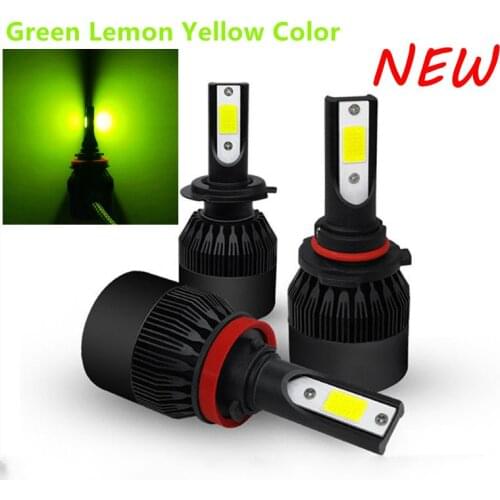 2Pcs Green Light Color Led Car Headlight Lamp Fog lights Bulbs H8 H11 H16 48W 4800LM Led Car Headlamp 12V 24V