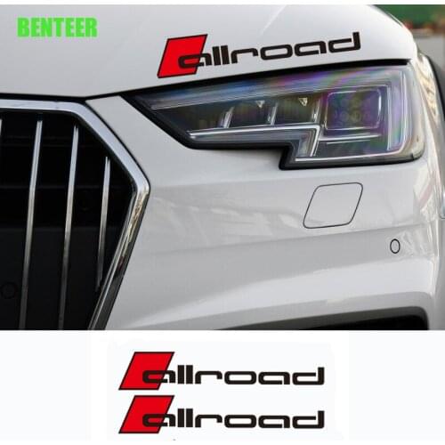 2pcs germany Oracal Material Allroad head decals sticker for Audi A4 A6