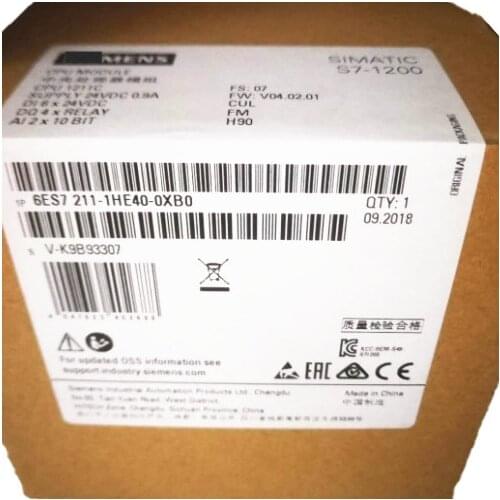 6ES7 211-1HE40-0XB0 Original And Unopen S7-1200 CPU CPU 1211C DC DC Relay 6ES72111HE400XB0 6ES7211-1HE40-0XB0
