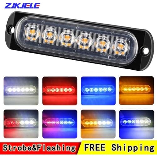 Emergency Strobe Scope Warning Side Marker Blinking Amber LED Light Bar Police Flash 12/24V Signal Lamp for Car Vehicles Truck