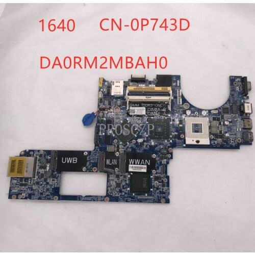 Free shipping For 1640 CN-0P743D 0P743D Laptop motherboard DA0RM2MBAH0 PWB R983D PM45 HD3670 512MB 100% fully tested ok