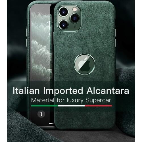 YMW Italian Alcantara Case for iPhone 11 Pro Max Fashion Luxury Artificial Leather Business Phone Cases for Xs Max Xr X 11 Cover