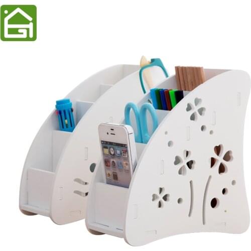 Eco-friendly Plastic Wood TV Air Conditioner Remote Control Holder Home Office Sundries Storage Case Desk Organizer Box