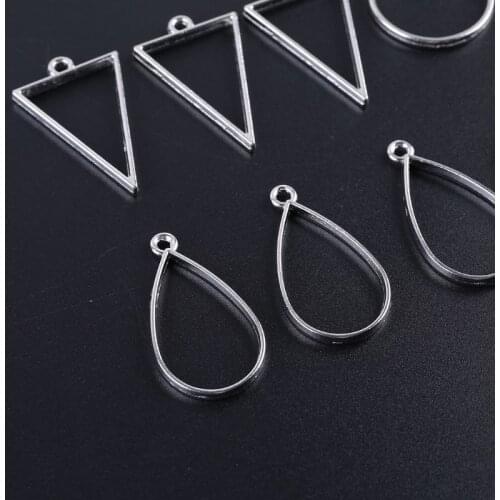 12 Pcs/set Epoxy Border Geometric Hollow Pendant Frame DIY Resin Crafts Necklace Bracelet Jewelry Accessories 1XCA