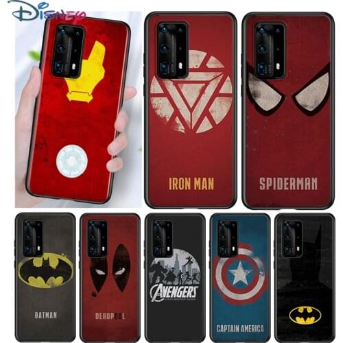 Avenger Marvel Superhero Logo Silicone Cover For Huawei P40 P30 P20 Pro P10 P9 P8 Lite E Plus 2019 2017 5G Black Phone Case