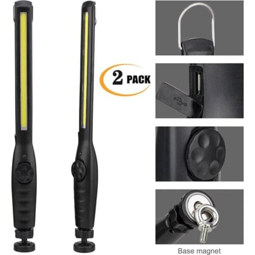 2pcs COB LED Work Light USB Rechargeable Torch 1*COB light Strip Flashlight led Car Styling Using Touchable Night Lights Lamp