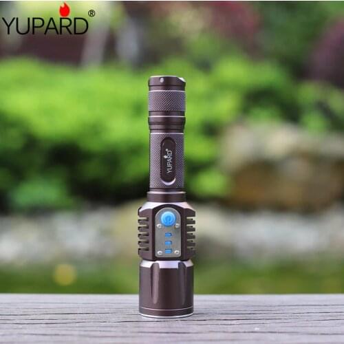 XM-L2 Flashlight Torch USB charge 5modes mobile power 18650 battery Intelligent T6 flashlight lantern outdoor camping fishing
