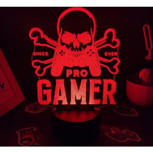 PRO GAMER Gamepad Lamp 3D Led RGB USB Night Lights Birthday Cool Gift For Friend Bed Gaming Room Table Colorful Since Ever Decor