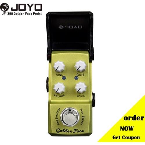 JOYO JF-308 Golden Face Amp Simulator Mini Electric Guitar Effect Pedal with Knob Guard True Bypass