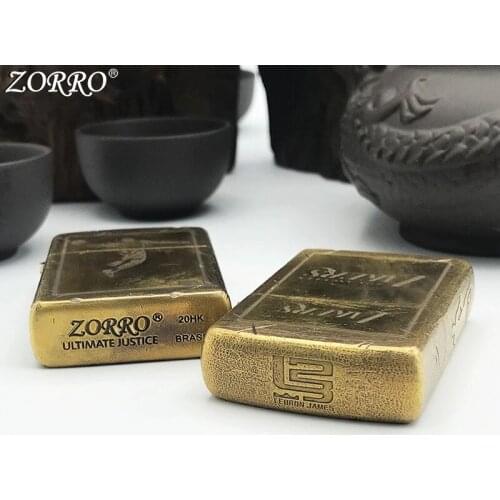 Zorro Kerosene Lighter Pure Copper Brass Fine Carving Basketball Ball Star 23 Collection Men Gift Gasoline Oil Lighter