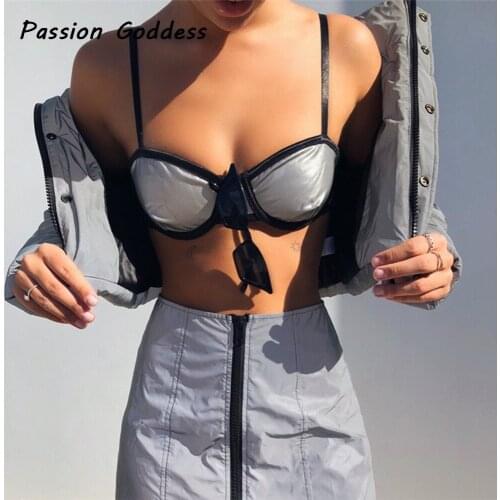 3 Piece Winter Womens Reflective Thick Jackets Skirts Set Outfits Luminous Caims Tops Zipper Skirts Cotton-padded Jacket Suits