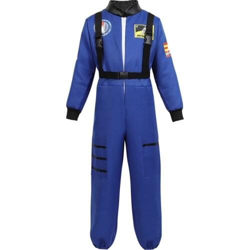 Astronaut Costume for Kids Jumpsuit Role Play Boys Girls Teens Toddlers Childrens Astronaut Space Suit Cosplay Halloween White