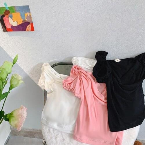 Girls Summer T-shirt Solid Color Girl Top Tee Toddler Casual Style T-shirt Kids Spring Autumn Girls Clothing