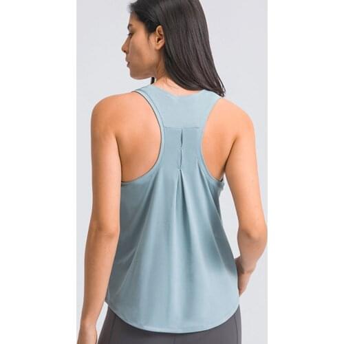 Cotton Plain Workout Yoga Tank Tops Vest Women Hip-length Loose Fit Running Fitness Gym Sleeveless Shirts