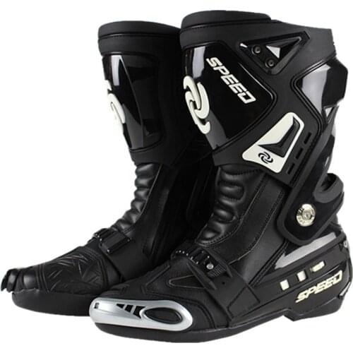 Motorcycle Boots Pro-biker SPEED Road Racing Bikers Leather Men Racing Motocross Long knee-high Shoes 3 colors available