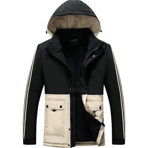 2019 New Winter Jacket Mens Casual Mens Jacket Jacket Jacket Cotton Padded Pike Mens Windbreaker Hooded Clothing Men Size 4XL