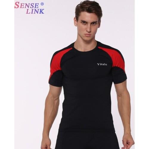 Men Summer New Running T-Shirts Men Fitness Tight Short Sleeve Sport Quick Dry Compression Sport T-ShirtsGym Running Shirts Men