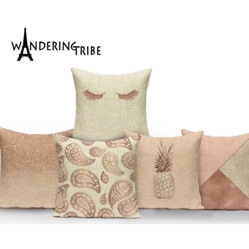 Pink Arrow Pillows Cases Nordic Marble Geometric Cushion Cover Pineapple Pink Black Soft Peach Skin Sofa Home Decoration Pillows