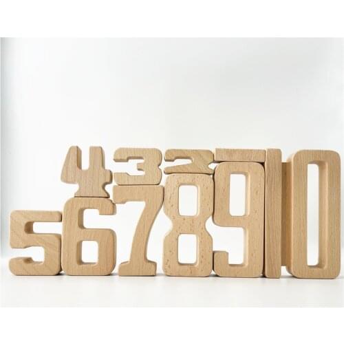 Number Building Blocks Wooden Math Digital Toys Baby Balance Block Jenga Beech Wood Montessori Educational Toys for Children