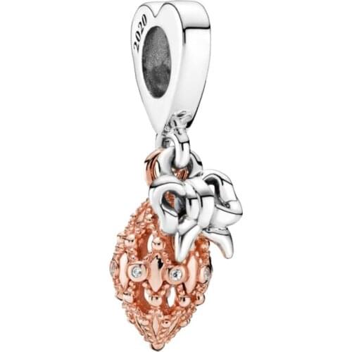 2020 Winter Christmas Jewelry Fit Original Pandora Bracelet 925 Sterling Silver Beads Decorative Ornament Two Tone Dangle Charm