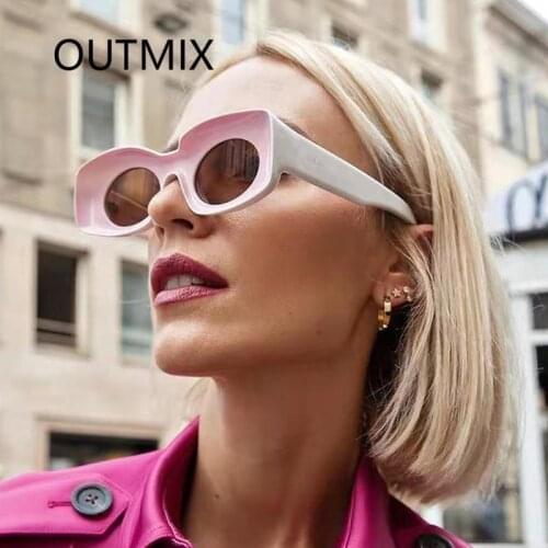 OUTMIX New Personalized Concave Sunglasses Women Cute Sexy 2021 Retro Sun Glasses Fashion Exaggerated Shade Lady UV400 Eyewear