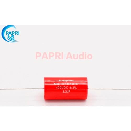PAPRI Audiophiler Axial MKP 2.2UF 400VDC Audio Grade Capacitor For Hifi Audio Tube Guitar Amplifier Speaker Coupling DIY 10PCS