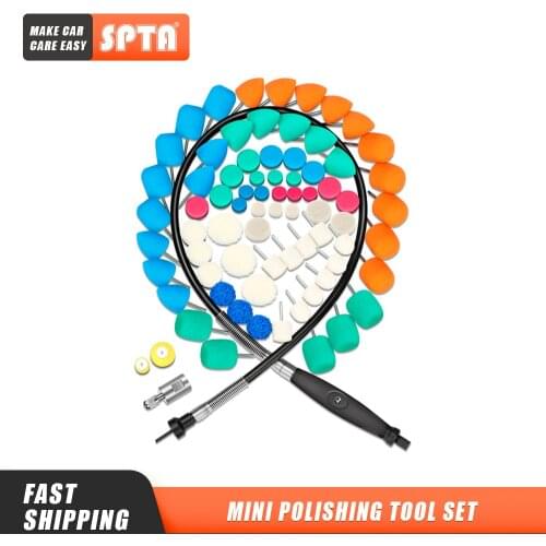 SPTA Mini Polishing Machine Car Beauty Detailing Polisher Extention Tools Polishing Kit for Rotary Polisher