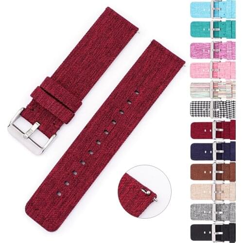 12mm 14mm 16mm 18mm 20mm 22mm Nylon Canvas Strap for Samsung Galaxy Watch 3 42mm 46mm Active 2 Gear S2 S3 Wrist Band Bracelet