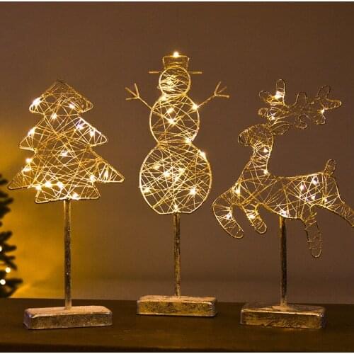 Christmas Luminous Crafts Glowing Hoop Creative Reindeer Star Tree Home Decoration For New Year Mall Bedroom Navidad Accessories