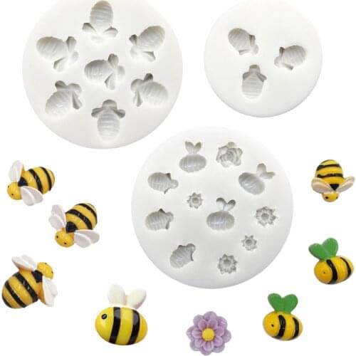 Bee Flower Silicone Mold Fondant Cake Chocolate Candy Jello Silicone Decorating Tools